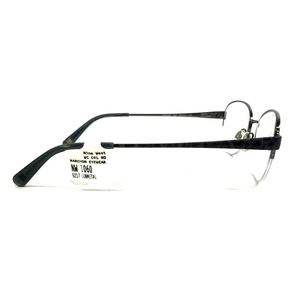 Nine West Eyeglasses Frames NW106 035 Gunmetal Gray Oval Half Rim 52-17-135